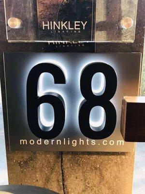 Very cool illuminated house numbers!