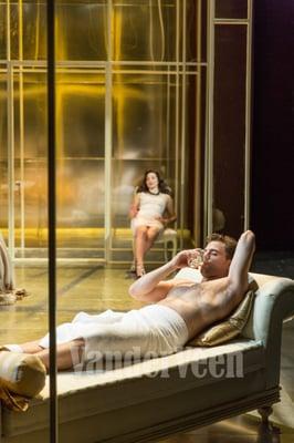 Patrick Ball and Christina DeCicco in CAT ON A HOT TIN ROOF. Photo by VanderVeen Photographers.