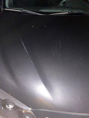 Scratched hood