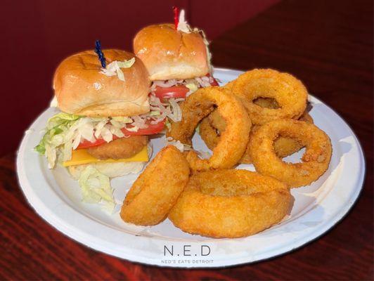 Chicken Littles with Breaded Onion Rings