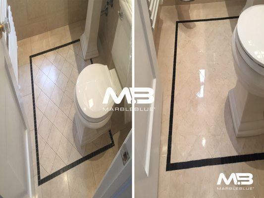 Marble floor refinishing, polishing and sealing