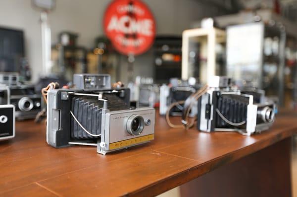 We stock and rent a selection of original Polaroid Land Cameras. We also stock film for these cameras as well.