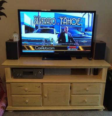 Modified & painted dresser into an entertainment unit