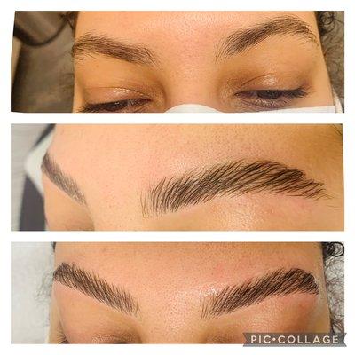 Brows threading and laminated