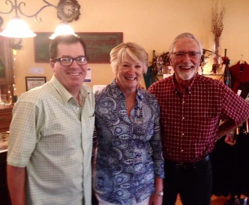 Publisher-Photographer Whitman Parker and Jeanne & Jim of Caprice Vineyards