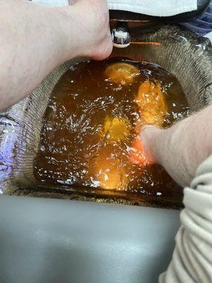 Soaking the feet