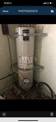 New hot water heater installation