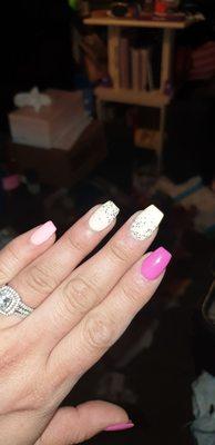 Did some fun spring nails.... Loved them.