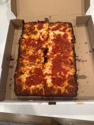 Large cheese Detroit style