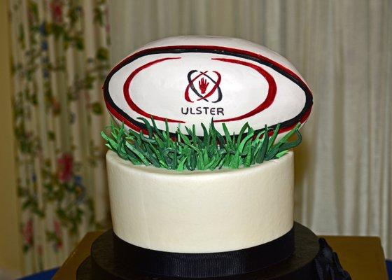 Rugby Cake ...surprise for the groom!