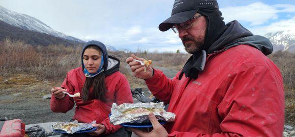 Yum. Nothing like a warm meal up in the mountains..