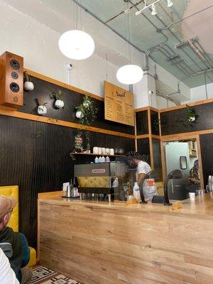 Our friendly baristas serving up excellent coffee drinks