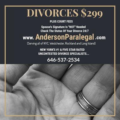 DIVORCES $299 (plus Court Fees)