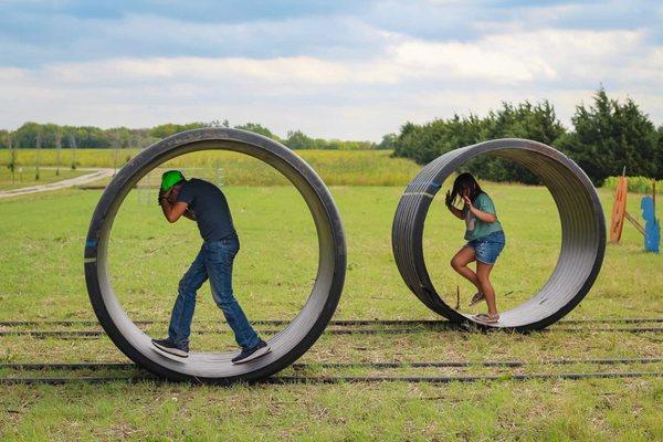 Human hamster wheel at our pumpkin patch Topeka KS