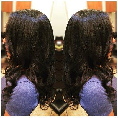 Silk Press and curl (natural hair)