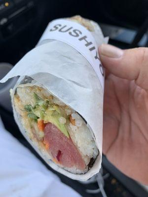 Half a sushi burrito. Yum.