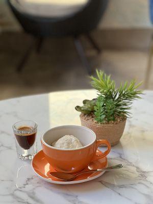 Affogato with vanilla bean ice cream