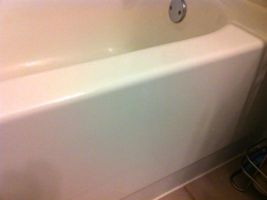 A shiny coat should look like it. Water does not go outside of the tub so it's still shiny.