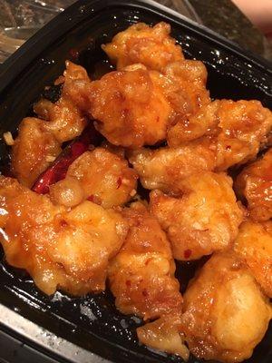 Orange Chicken. Made from real orange chickens.