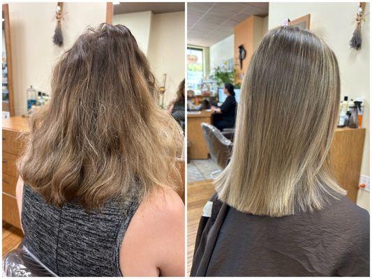 Haircut and highlights with Mariia: Before and After