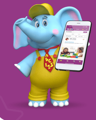 Bubbles the Elephant®, our cherished mascot, takes our little learners on a daily adventure in their classroom and makes them happy to learn