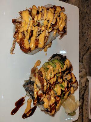 Mardi Gras roll (top) Monster roll (bottom)