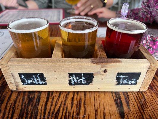 Flight of three beers