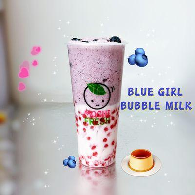 Blue girl bubble milk