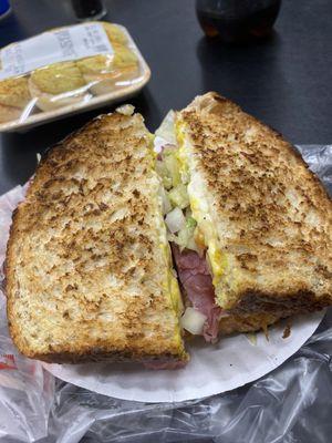 Corned Beef & Swiss cheese sandwich