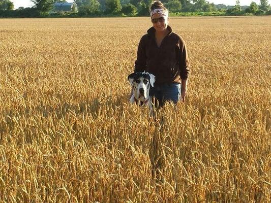 Amanda and Duke out on the farm!