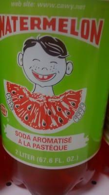 Watermelon soda. Actually made by a Cuban heritage soda company in Miami but seems to be a Brazilian flavor and marketing