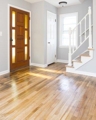 This rental features beautifully restored hardwood floors