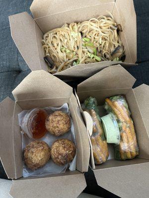 Wild Ginger and Mushroom Noodles - Japan Rice-A-Rollies Pickled Apple Autumn Rolls