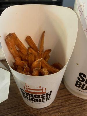 The fries we did receive were a small portion