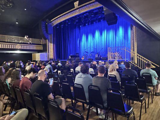 The stage at the Admiral (you can also see the balcony seating area here)