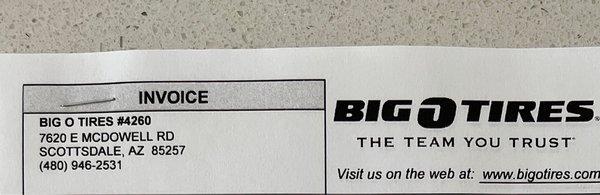 Big-O tires, next to Jiffy Lube