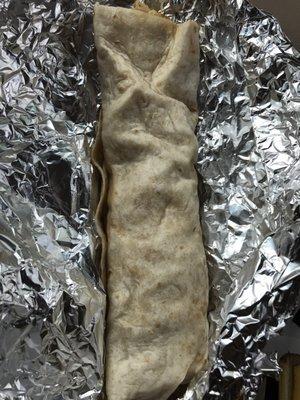 This is the size of the breakfast burrito it looks bigger in the picture than in person