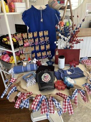 Ready for Memorial Day and July 4th. Stop in for something festive to wear!