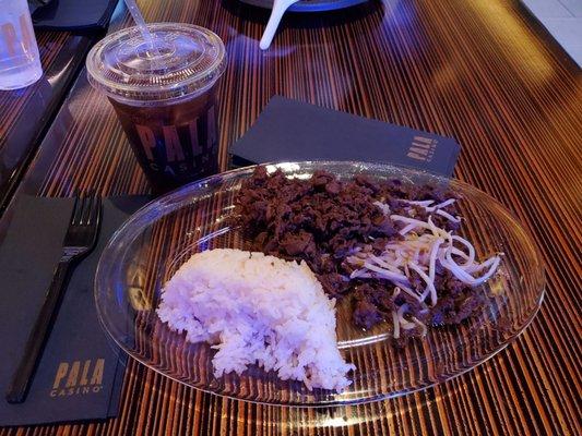 Half a plate of beef bulgogi, my wife already took her portion.