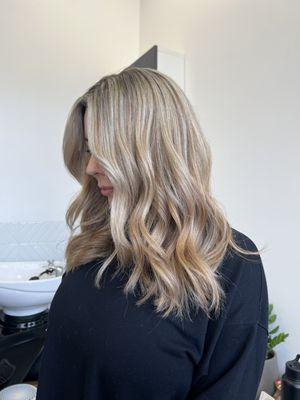 Golden blonde highlights