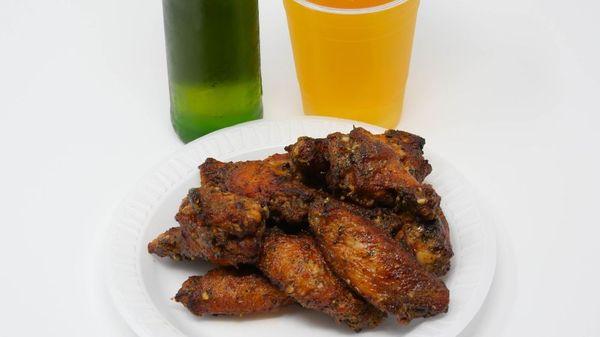 Chicken wings and beer