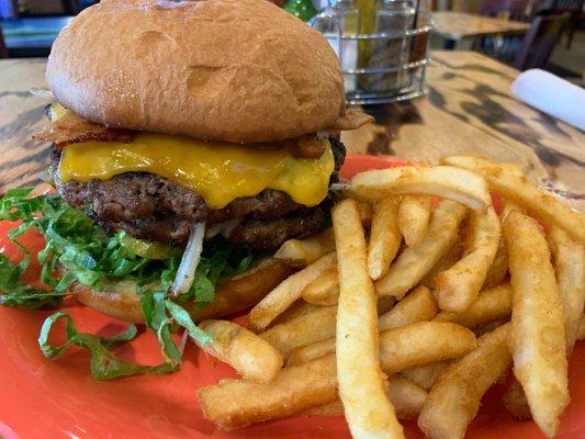 Burger and fries