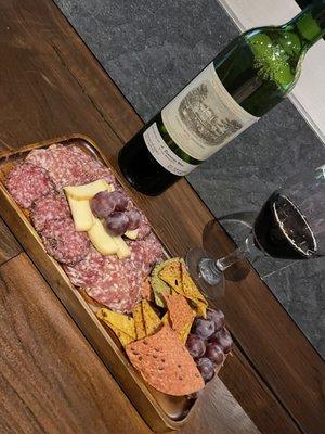 Salami with red wine