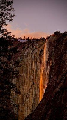 Annual Horsetail Falls event in February in Yosemite