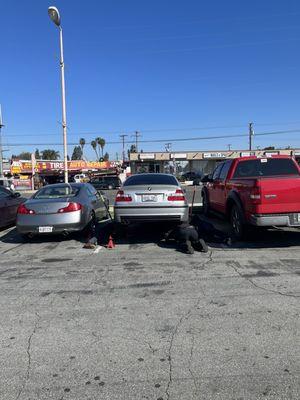 Rudely asked to park across the street.