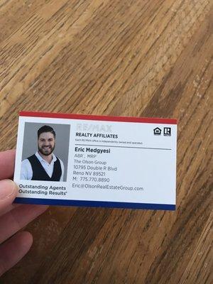 His business card