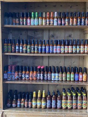 Huge variety of hot sauce