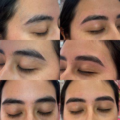 Before and after brow wax