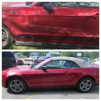 Before & after on Mustang Convetible