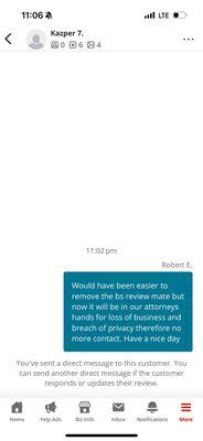 We always ask people who have not directly used our business to remove false reviews before we take legal action, this includes yelp.